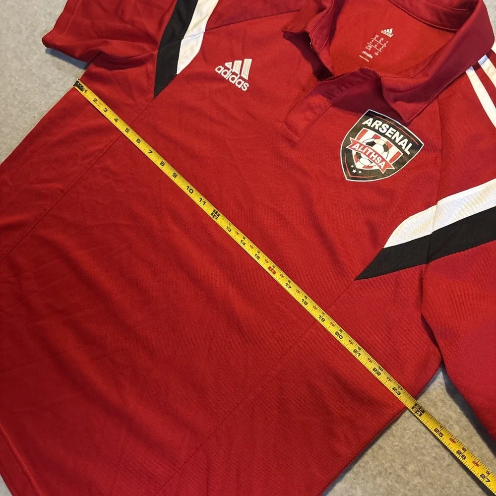 Adidas Arsenal Alithsa Climalite Men's XL Polo Soccer Futbol Red White Jersey